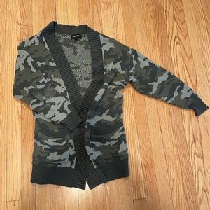 Express Chunky Camo Cardigan - Size XS